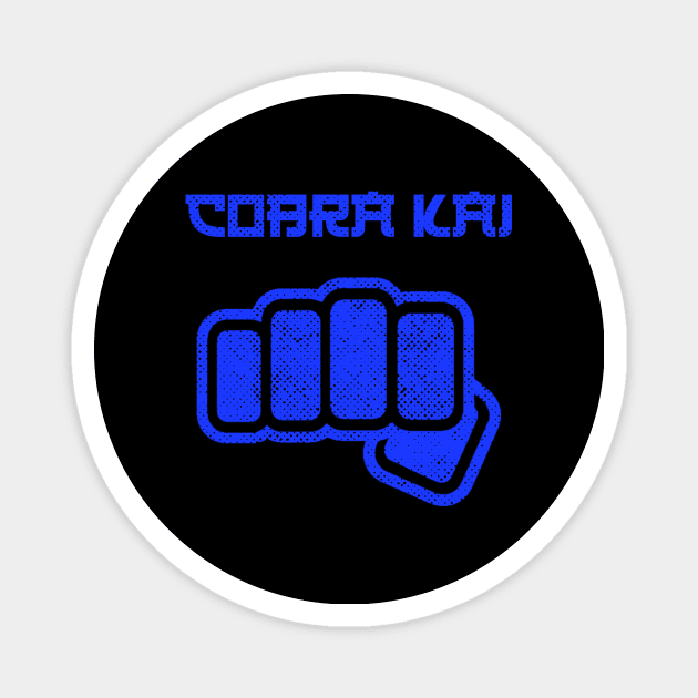 COBRA KAI design ✅ strike first nostalgia 80s tv blue version Magnet by leepianti